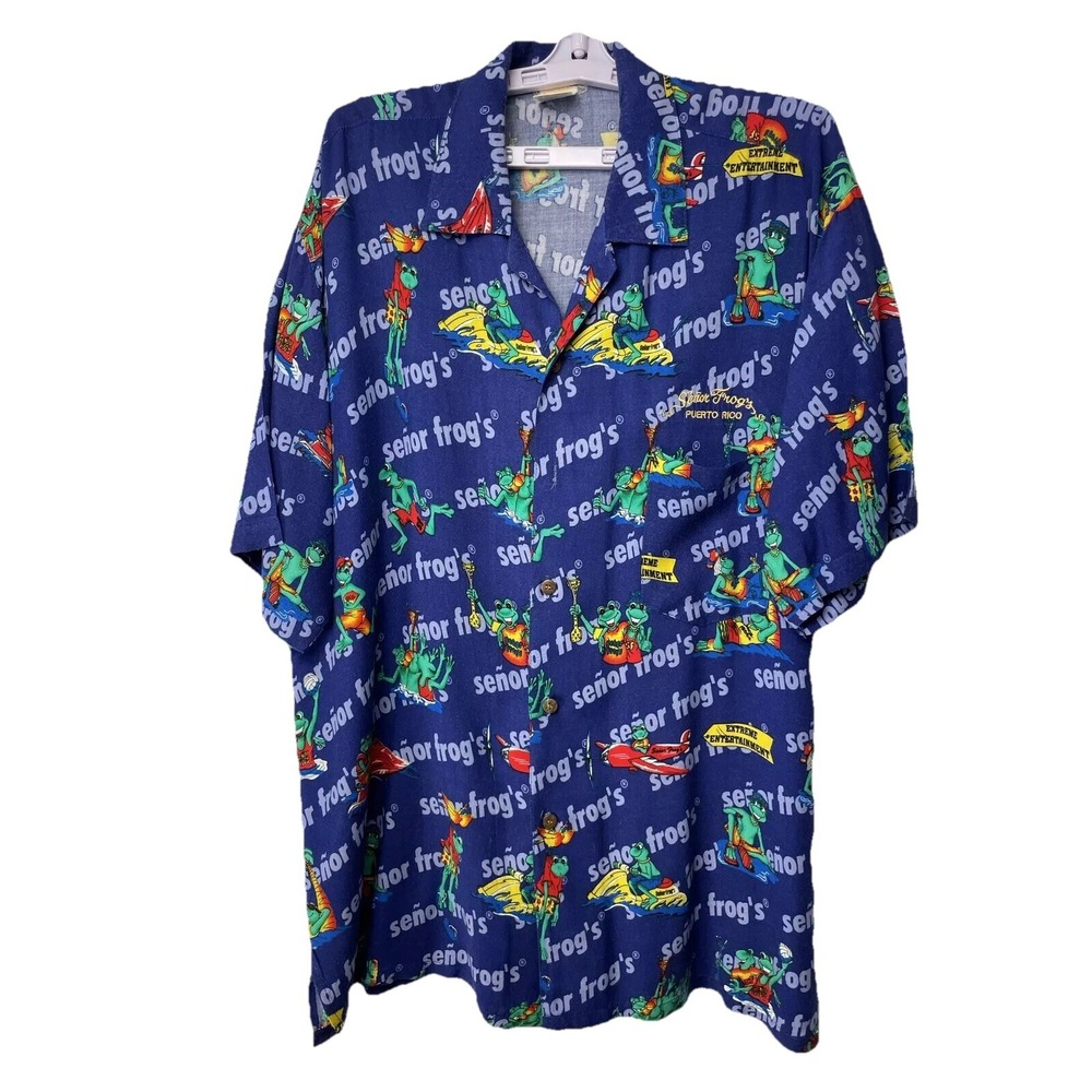 Vintage‎ Senor Frogs Extremely Fun Rags Shirt Mens Size XXL Beach Vacation Party